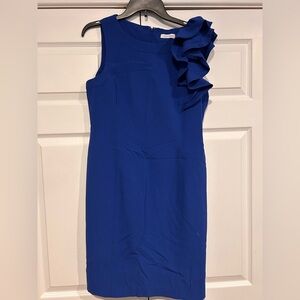Calvin Klein One Shoulder Blue Dress